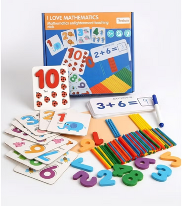 Kids Math Counting Sticks & Flash Cards – Preschool Learning Set