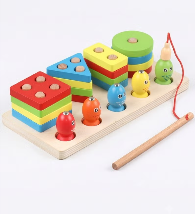 Fishing Tower Stacking Game – Educational Color & Shape Matching Toy