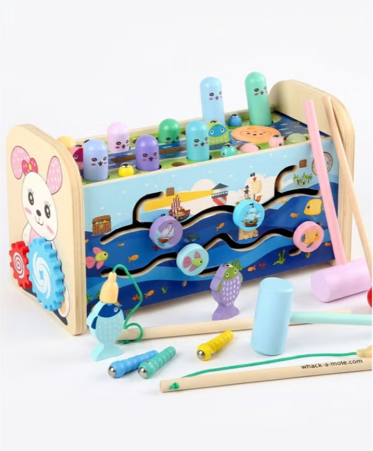 Kids Wooden Hammer Toy Set – 7-in-1 Educational Activity Set