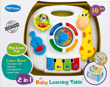 2-in-1 Baby Learning Table & Activity Center – Interactive Musical Toy for Toddlers