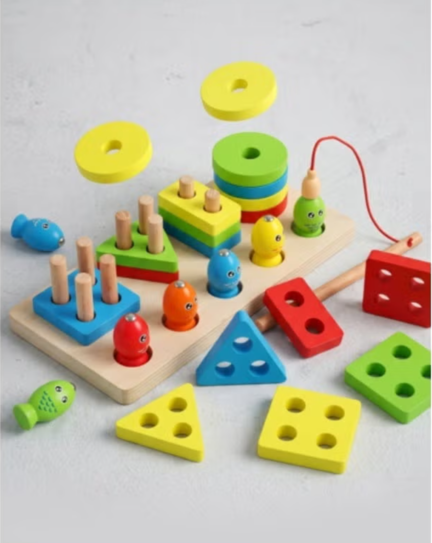 Fishing Tower Stacking Game – Educational Color & Shape Matching Toy