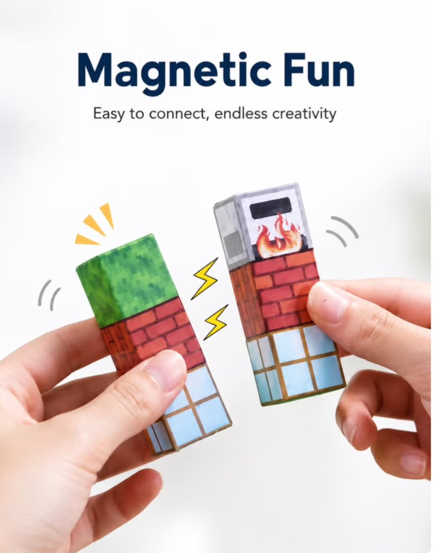 75PCS Magnetic Building Blocks – Pixel-Style STEM Construction Set
