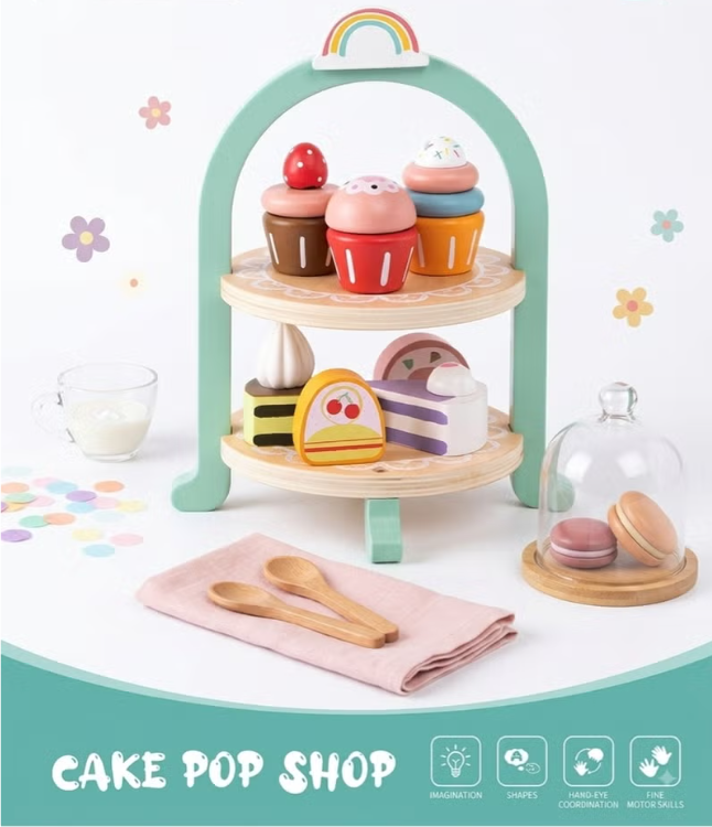 Cake Pop Shop Wooden Pretend Play Set for Kids