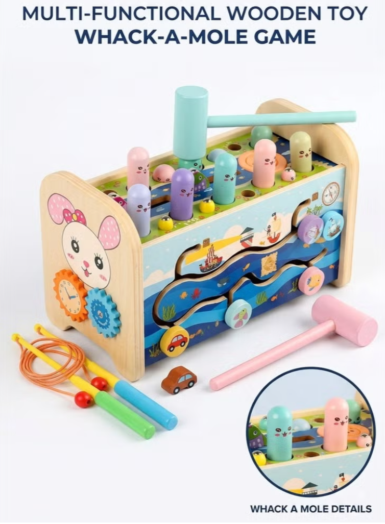 Kids Wooden Hammer Toy Set – 7-in-1 Educational Activity Set