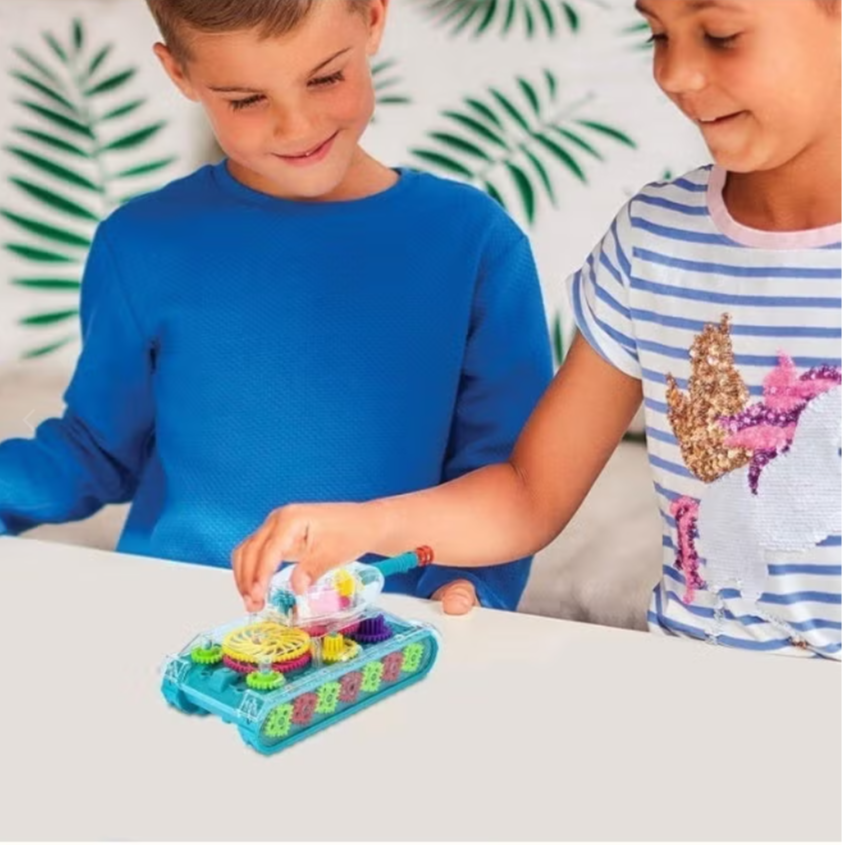 Transparent Gear Tank Toy – Electric Mechanical Vehicle