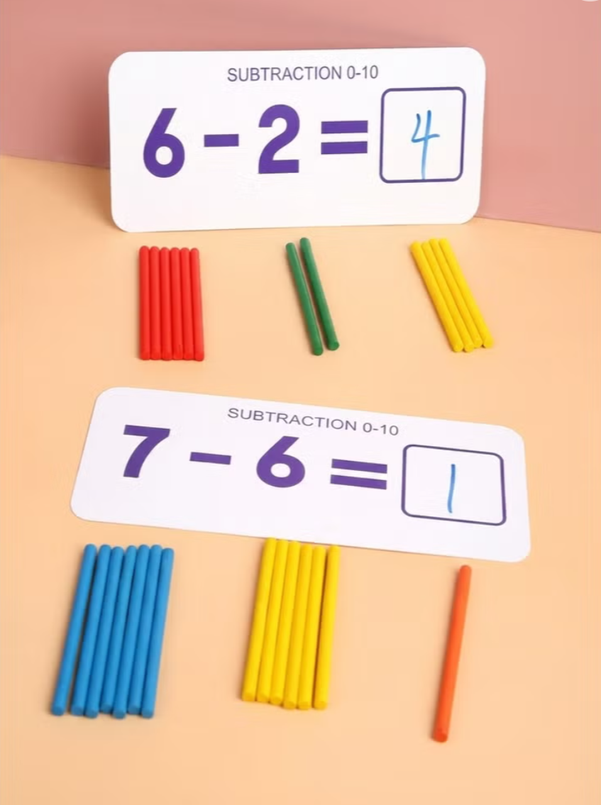 Kids Math Counting Sticks & Flash Cards – Preschool Learning Set