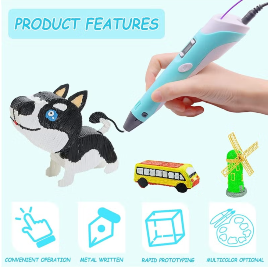 3D Printing Pen for Kids – 3D Drawing & Doodle Pen with Filament