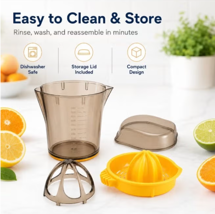 Manual Lemon Squeezer & Citrus Juicer with Container