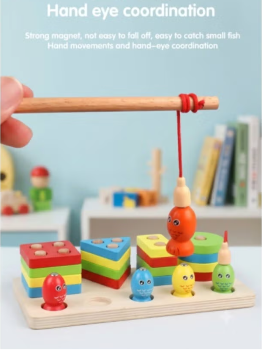 Fishing Tower Stacking Game – Educational Color & Shape Matching Toy