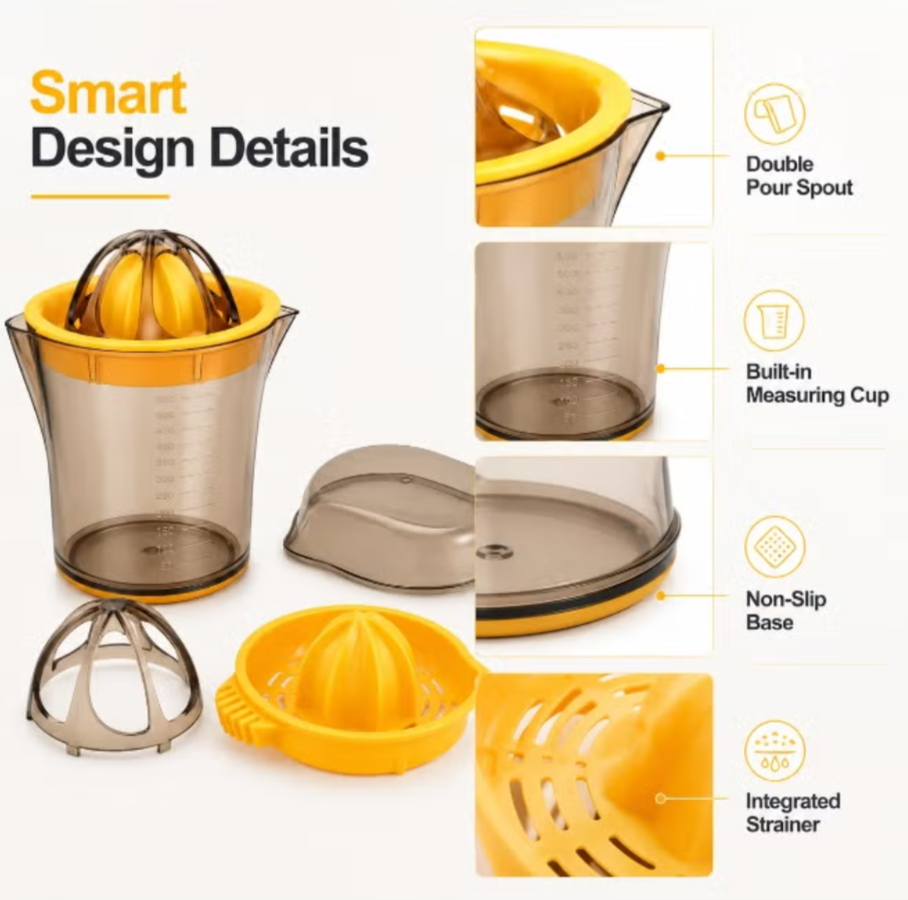 Manual Lemon Squeezer & Citrus Juicer with Container